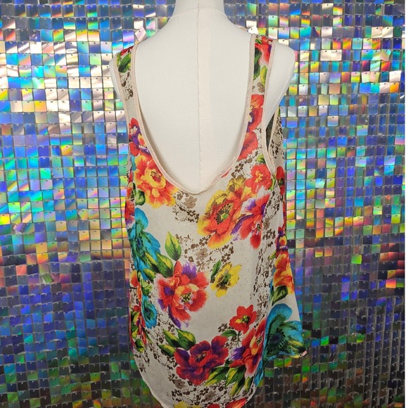 Target Reversible Floral Tank Top Womens Multicolor Sleeveless Blouse Boho - Picture 4 of 12